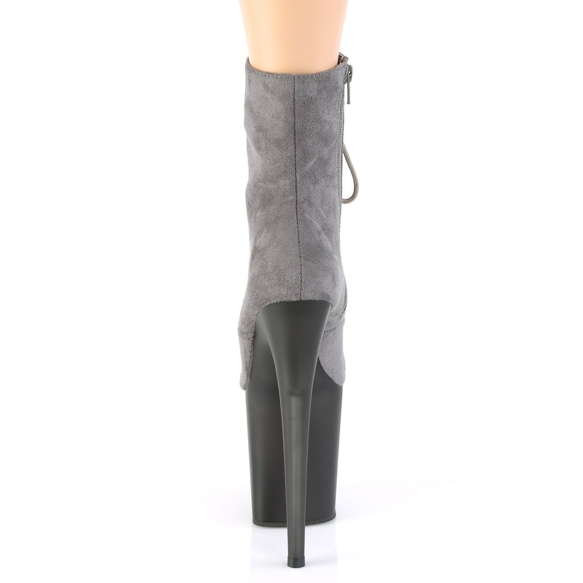 Pleaser Flamingo-1020FST GYFS/GY - Šedé kotníkové kozačky na vysoké platformě