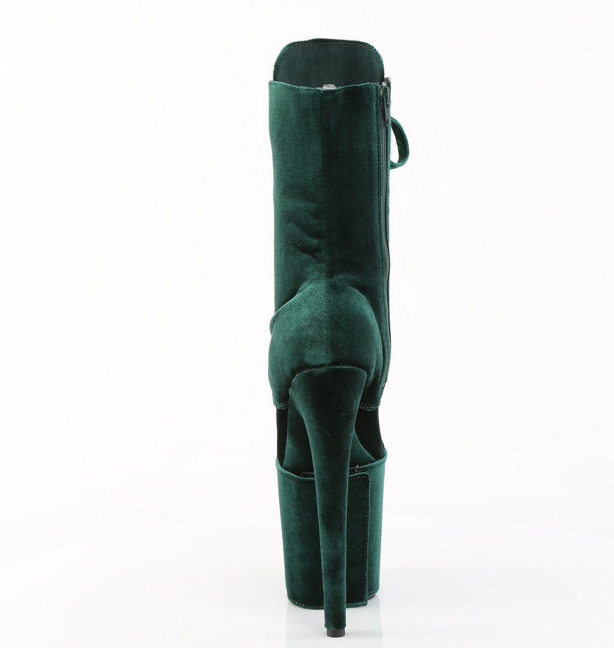 Pleaser Flamingo-1045VEL EMGN/M - Zelené kotníkové kozačky na vysoké platformě