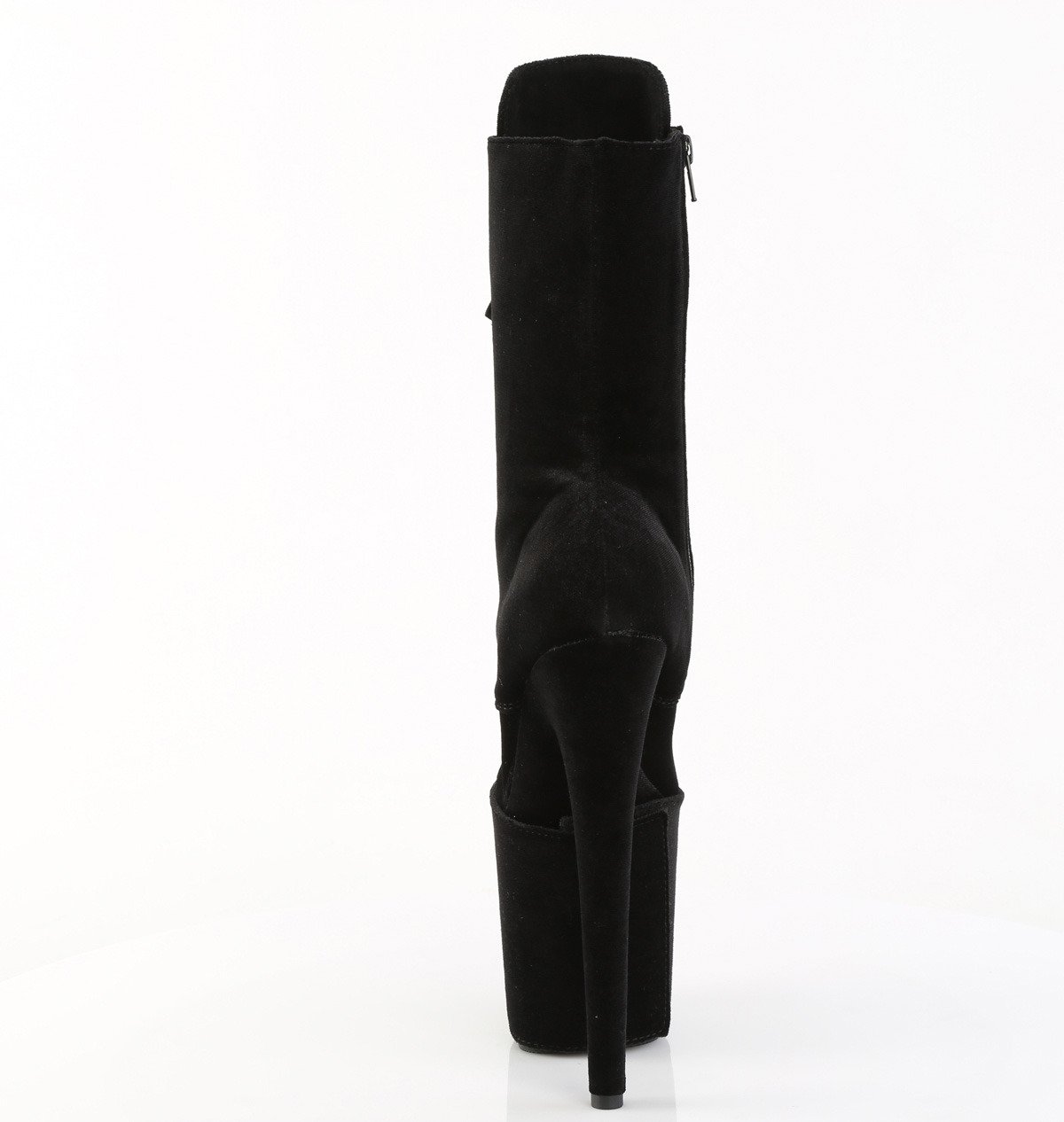 Pleaser Flamingo-1045VEL B/M - Černé kotníkové kozačky na vysoké platformě