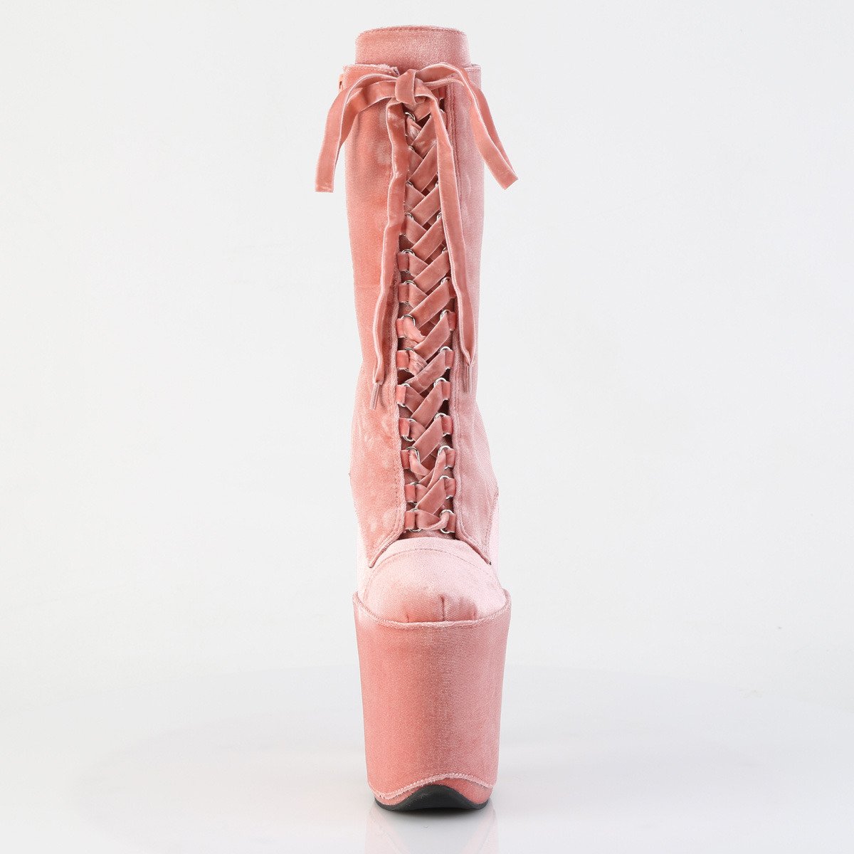 Pleaser Flamingo-1045VEL DTPN/M - Růžové kotníkové kozačky na vysoké platformě