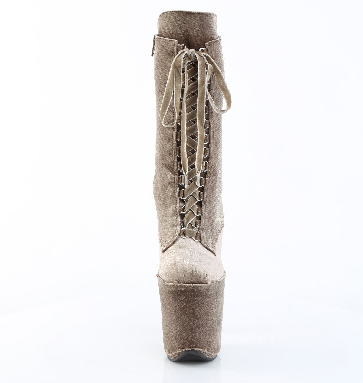 Pleaser Flamingo-1045VEL K/M - Hnědé kotníkové kozačky na vysoké platformě