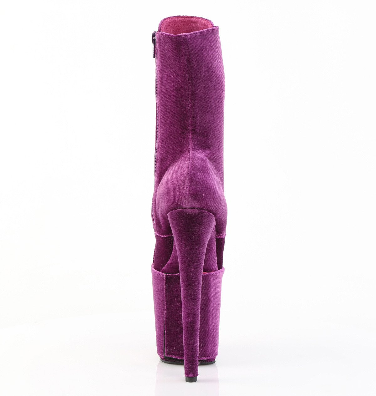 Pleaser Flamingo-1045VEL PP/M - Fialové kotníkové kozačky na vysoké platformě