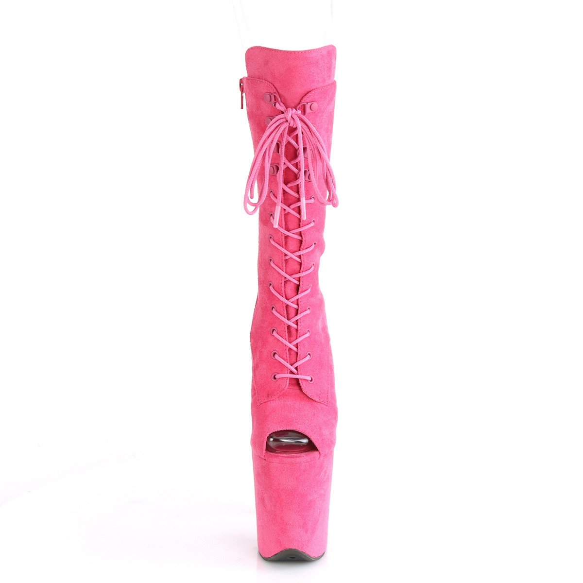 Pleaser Flamingo-1051FS HPFS/M - Růžové kotníkové kozačky na vysoké platformě