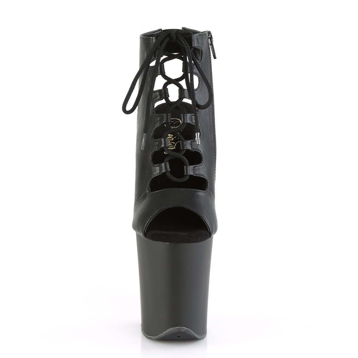 Pleaser Flamingo-800-20 BPU/M - Černé kotníkové kozačky na vysoké platformě