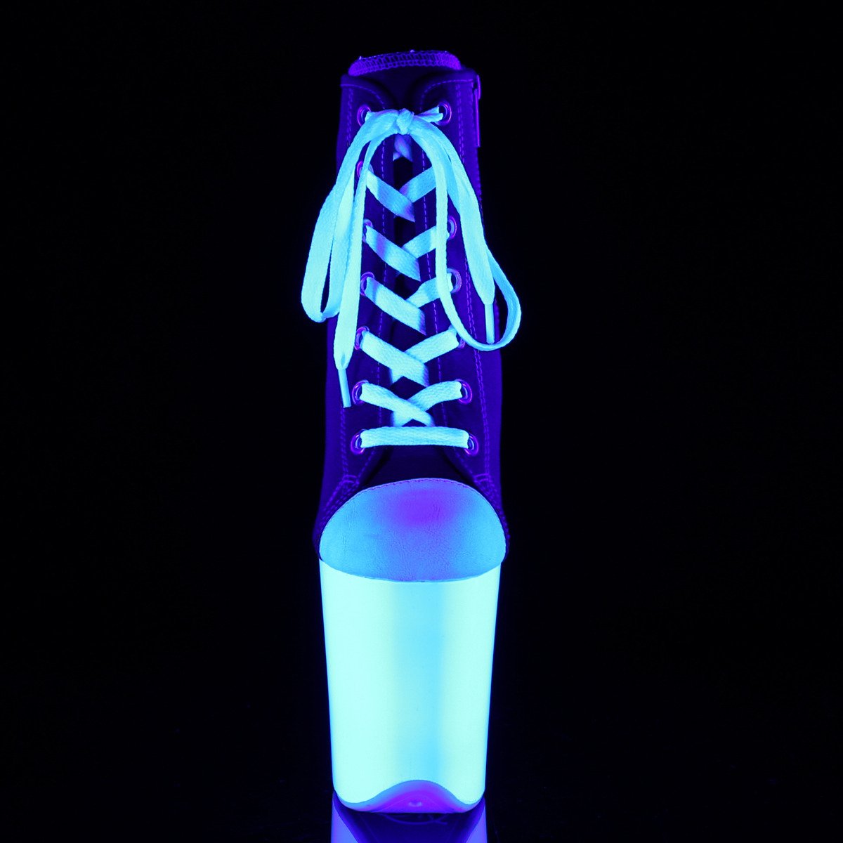 Pleaser Flamingo-800SK-02 RCA/NW - Červené kotníkové kozačky na vysoké platformě