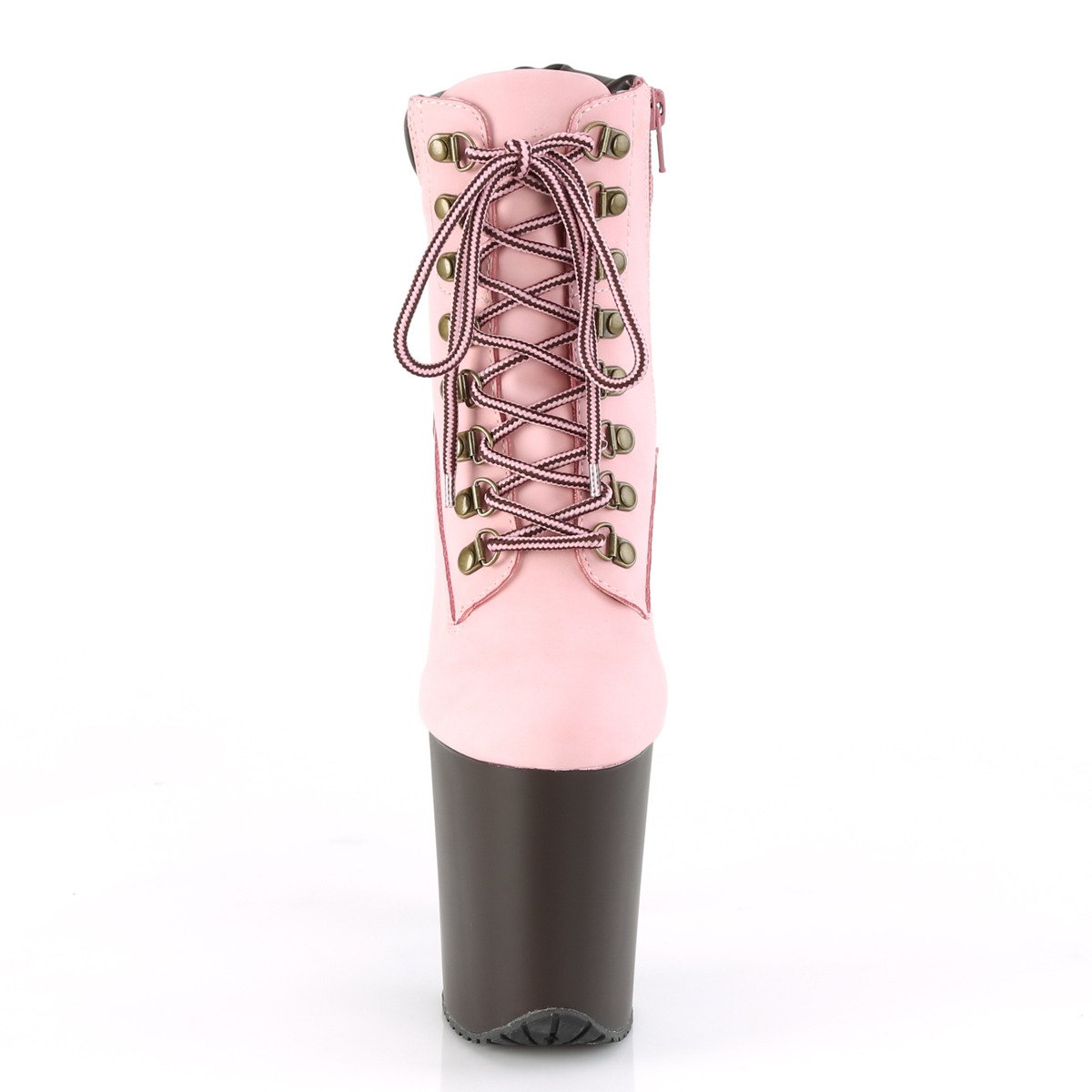Pleaser Flamingo-800TL-02 BPNB/DB - Růžové kotníkové kozačky na vysoké platformě
