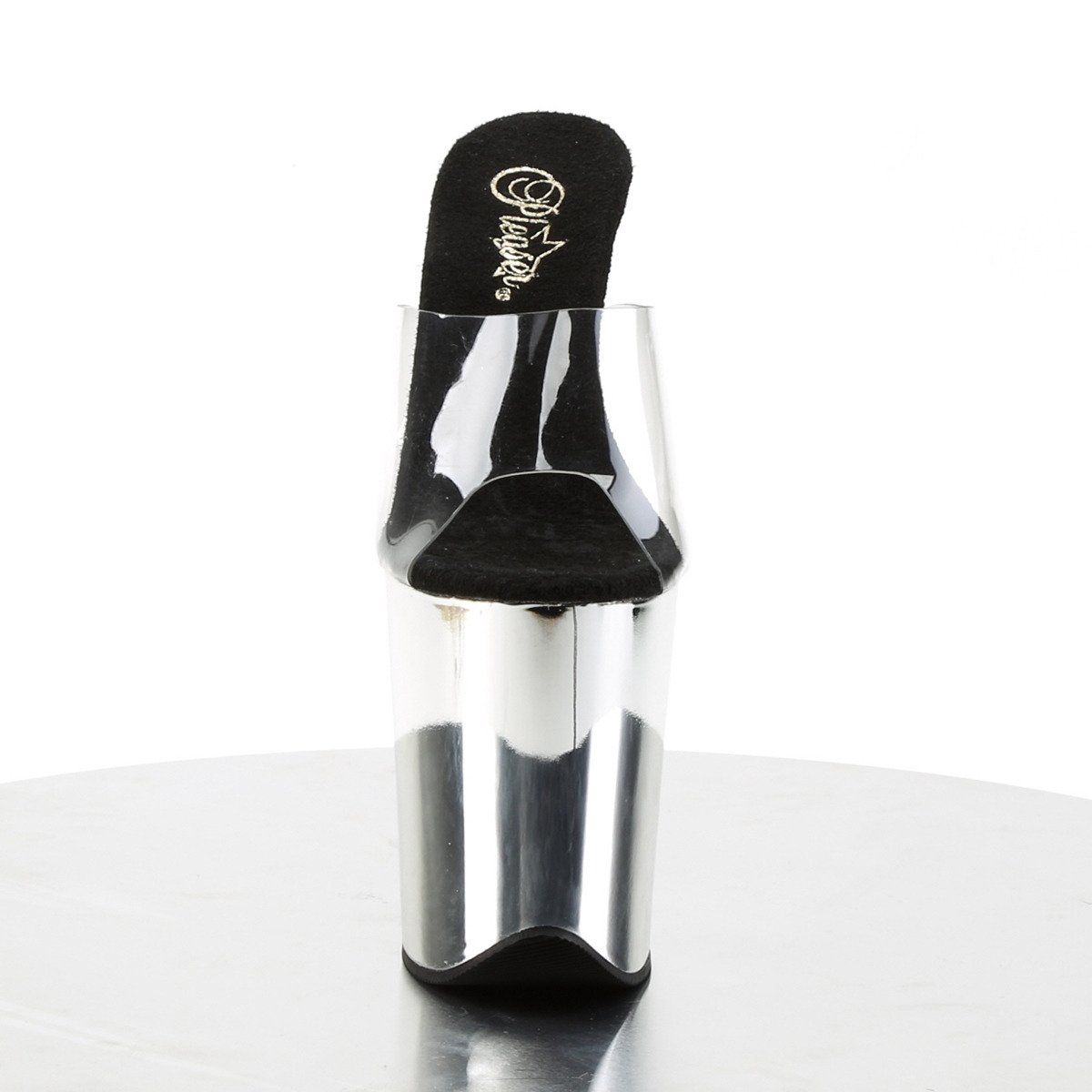 Pleaser Flamingo-801 C/SCH - Průhledné sandály na vysoké platformě