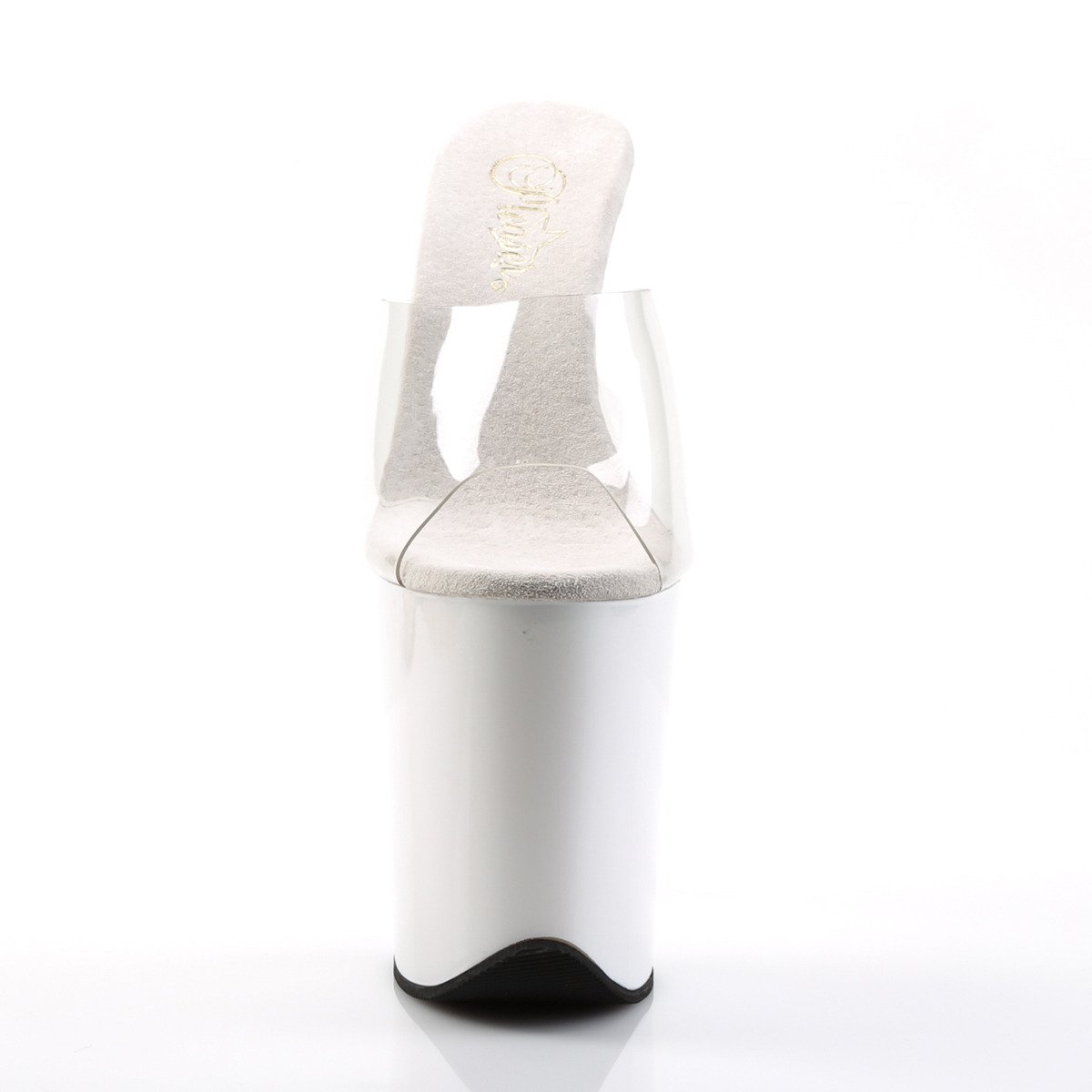 Pleaser Flamingo-801 C/W - Průhledné sandály na vysoké platformě