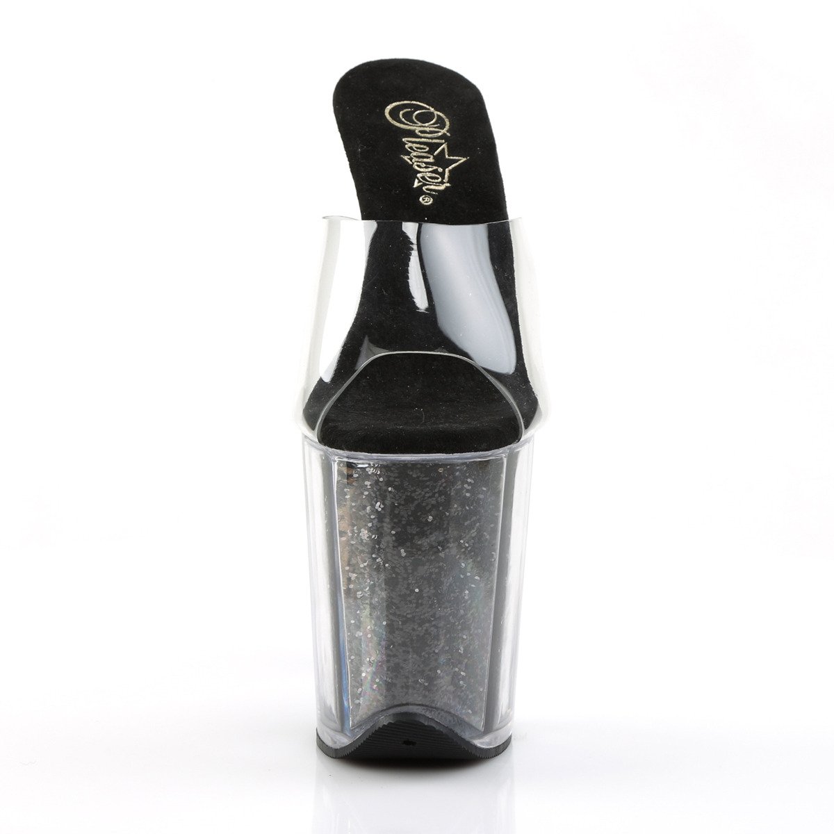 Pleaser Flamingo-801G C/BG - Průhledné sandály na vysoké platformě