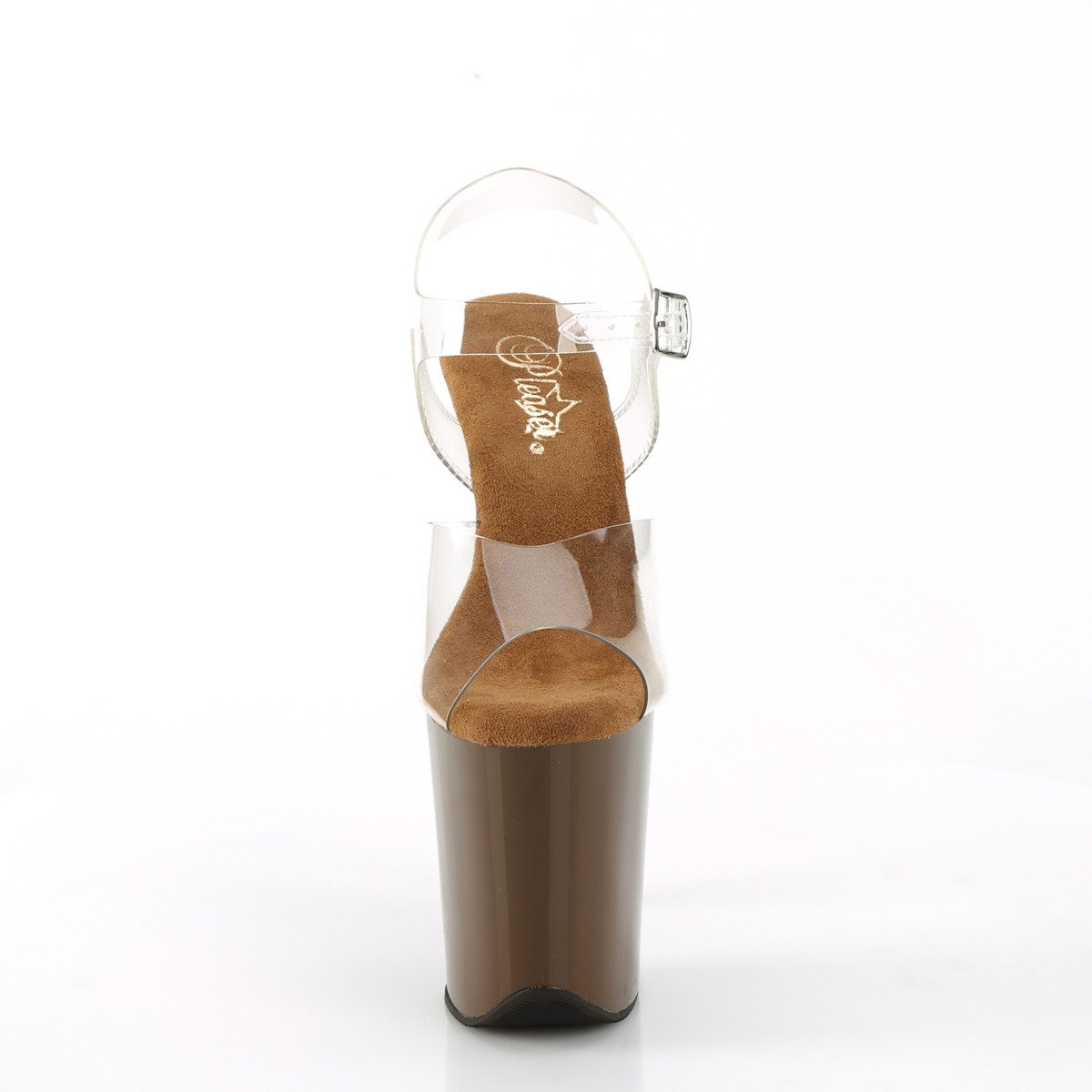 Pleaser Flamingo-808 C/MOC - Průhledné sandály na vysoké platformě