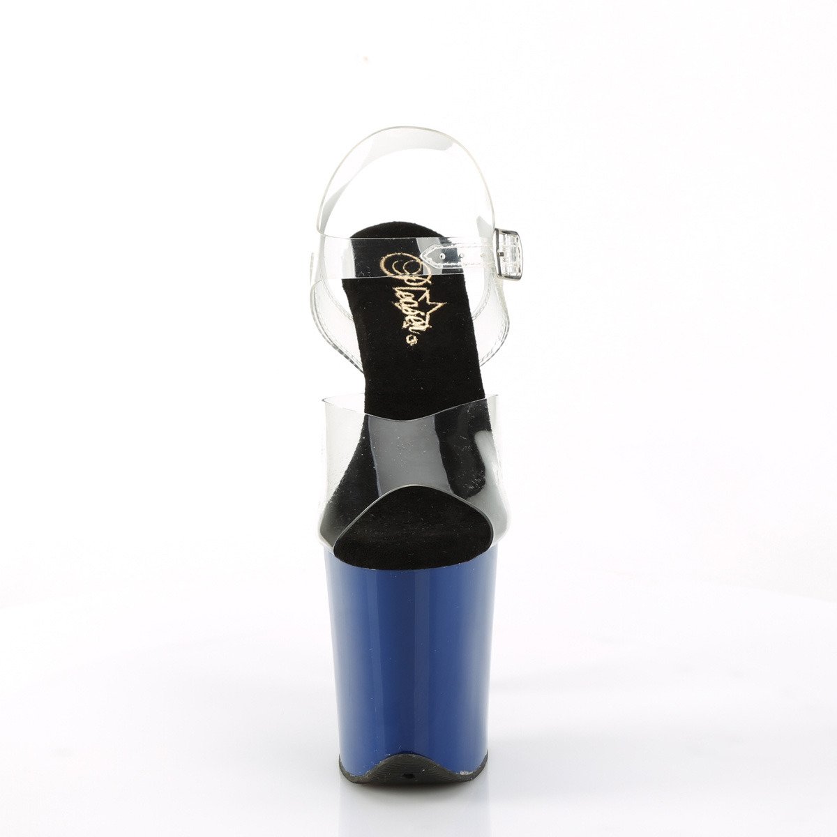 Pleaser Flamingo-808 C/RYBL - Průhledné sandály na vysoké platformě