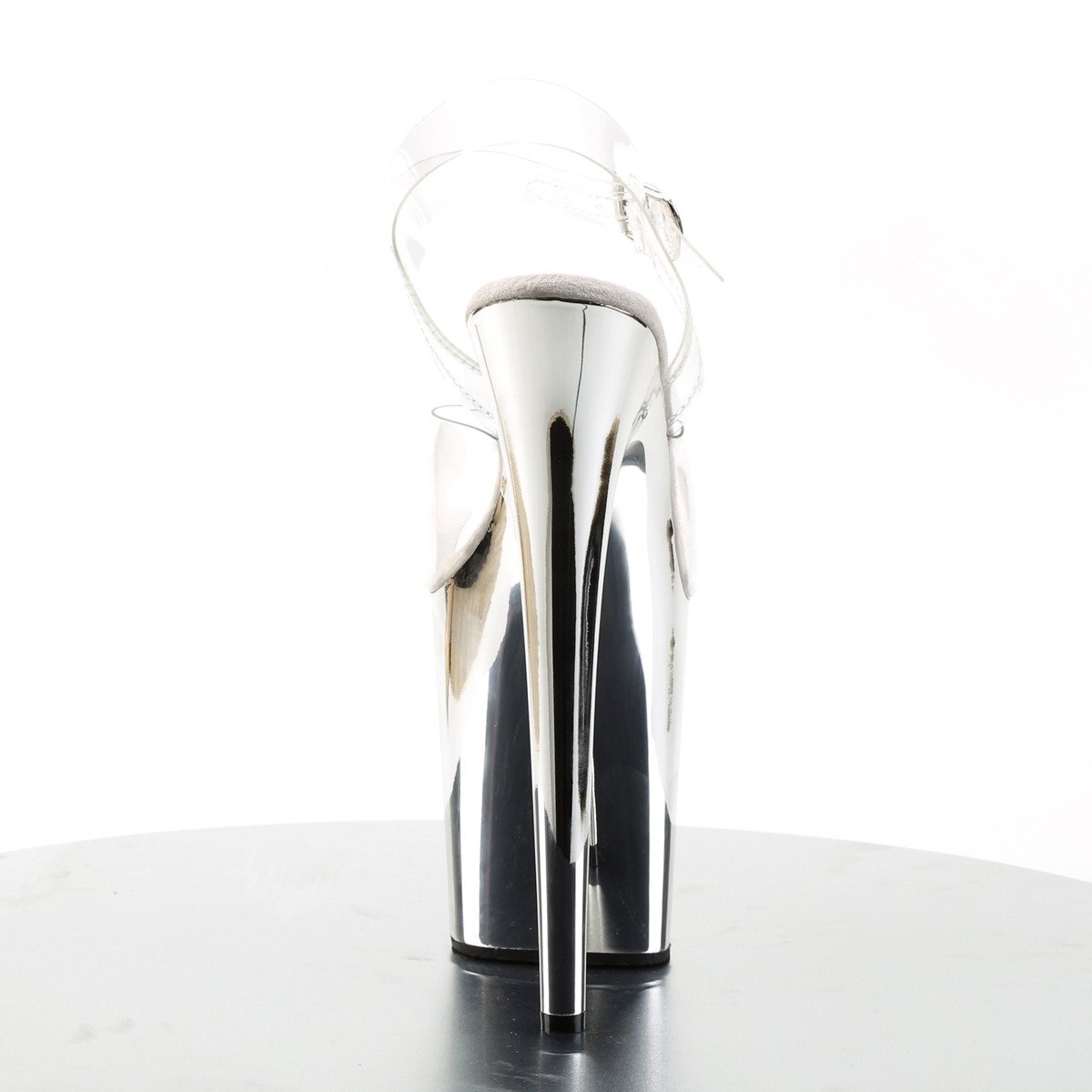 Pleaser Flamingo-808 C/SCH - Průhledné sandály na vysoké platformě