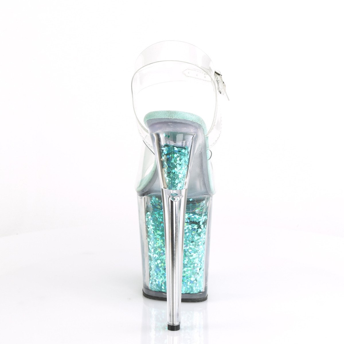 Pleaser Flamingo-808GF C/TURMCG - Průhledné sandály na vysoké platformě