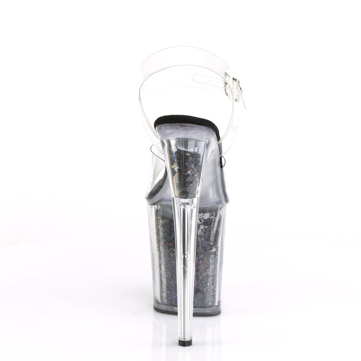 Pleaser Flamingo-808GF C/BMCG - Průhledné sandály na vysoké platformě