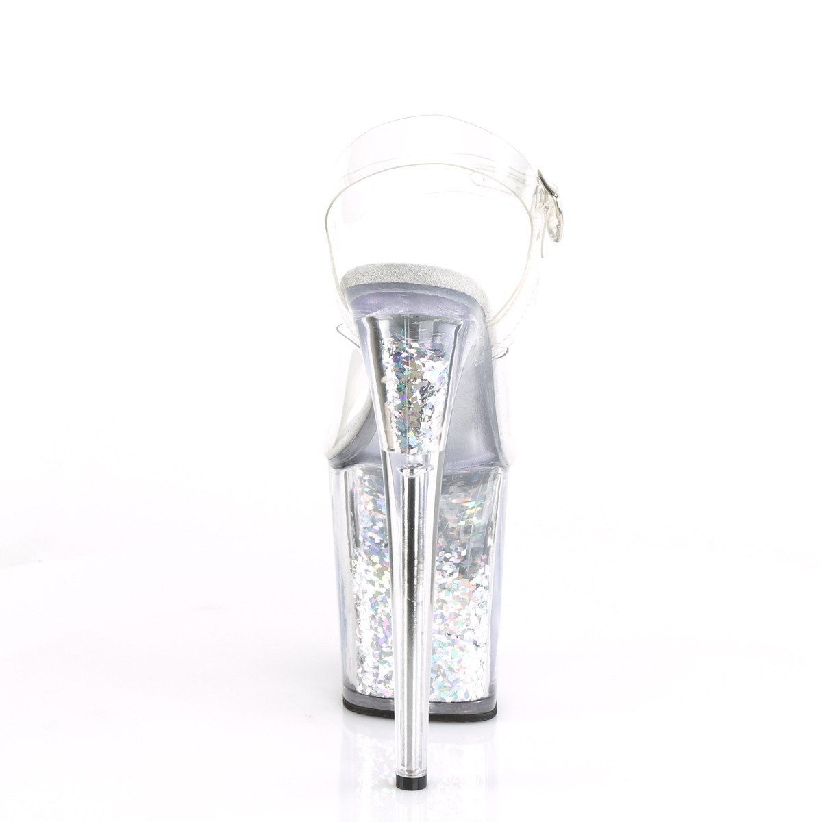 Pleaser Flamingo-808GF C/SMCG - Průhledné sandály na vysoké platformě