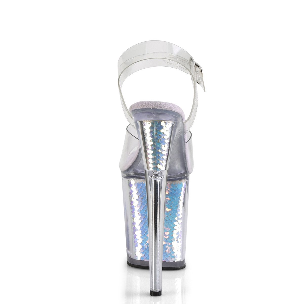 Pleaser Flamingo-808MC C/LVHG - Průhledné sandály na vysoké platformě
