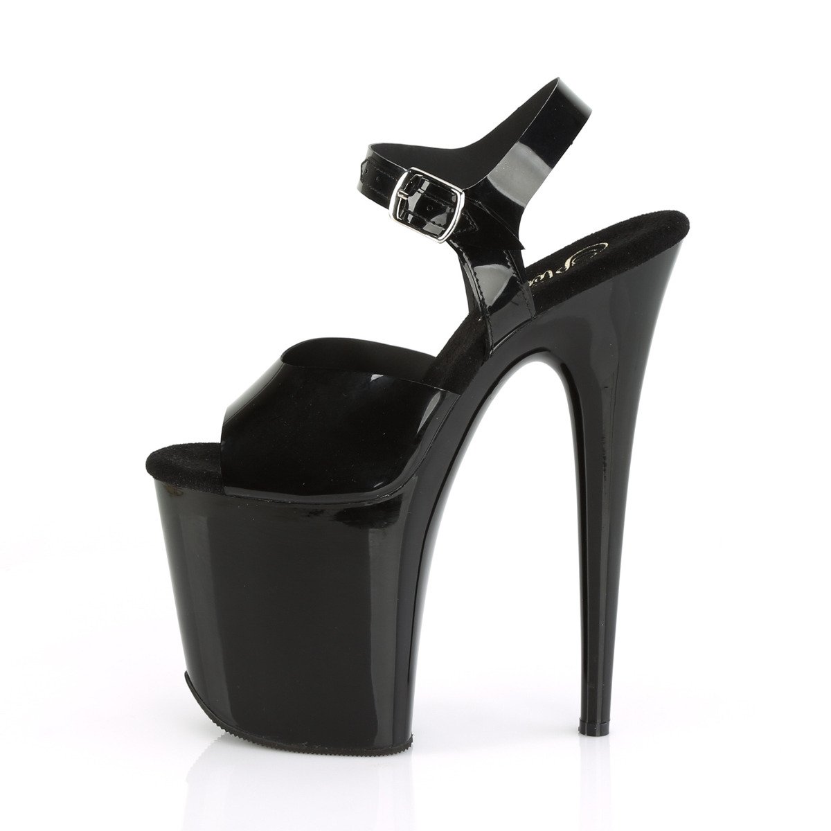 Pleaser Flamingo-808N BTPU/M - Černé sandály na vysoké platformě