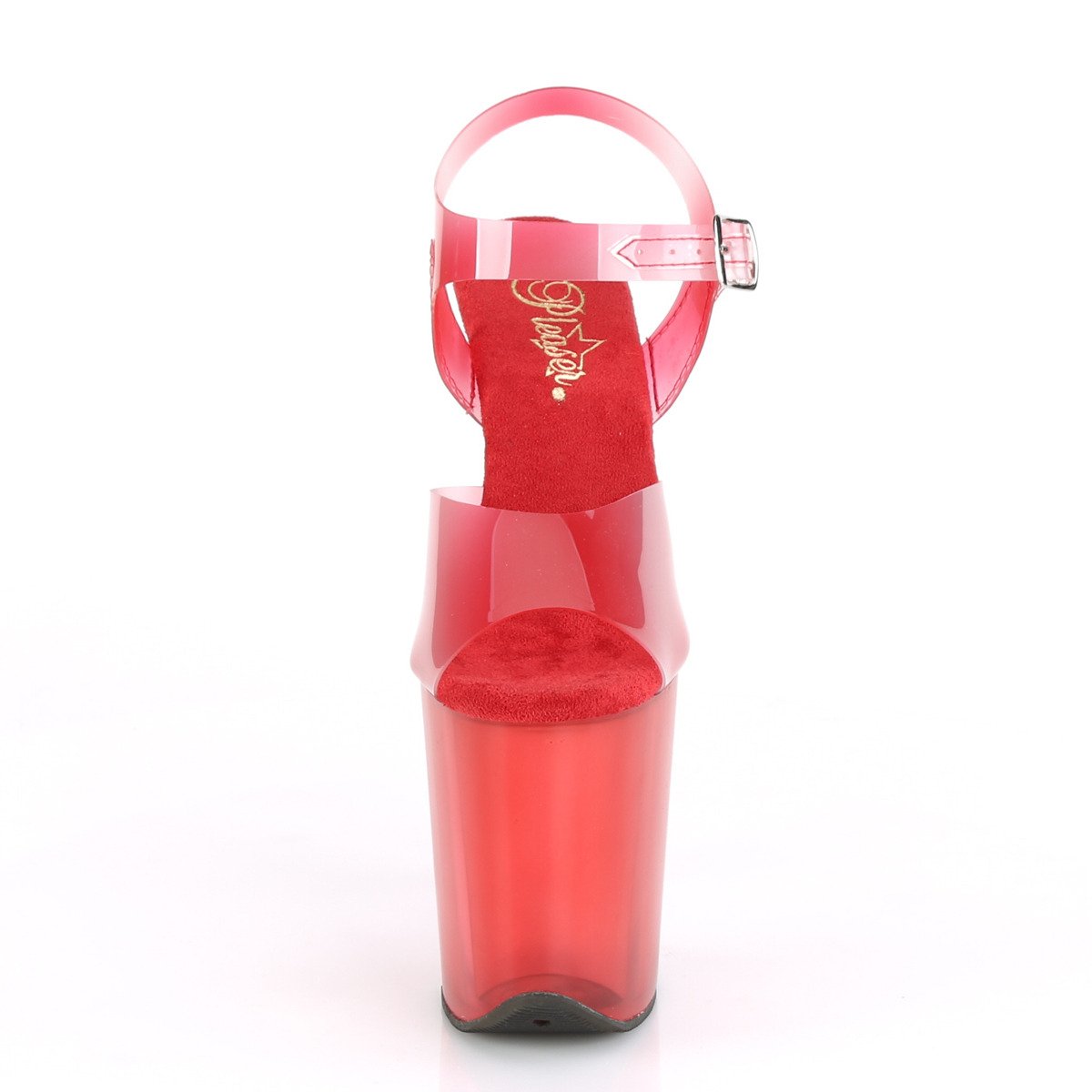 Pleaser Flamingo-808N-T RTPU/RT - Červené sandály na vysoké platformě