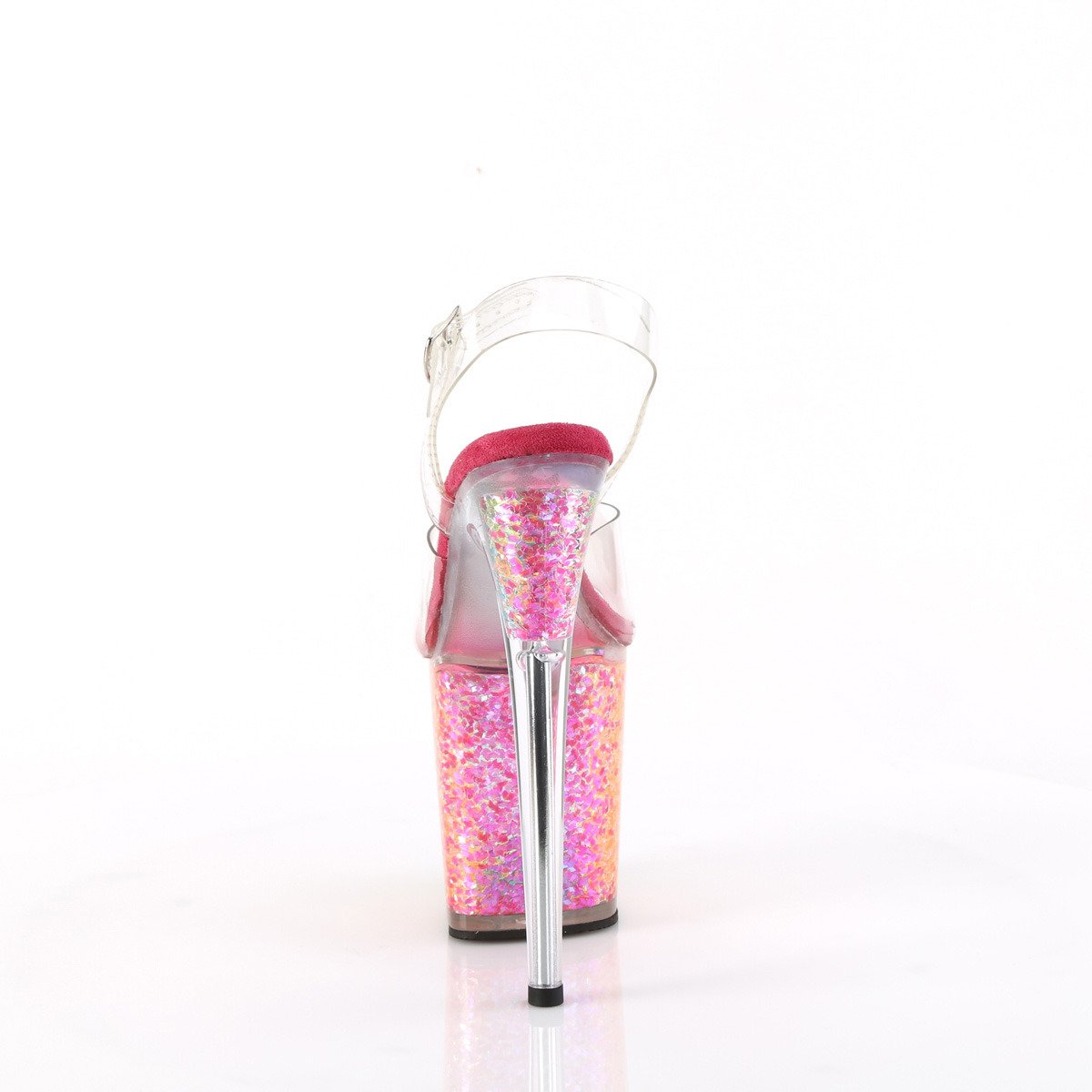 Pleaser Flamingo-808RG-02 C/RBOWG - Průhledné sandály na vysoké platformě