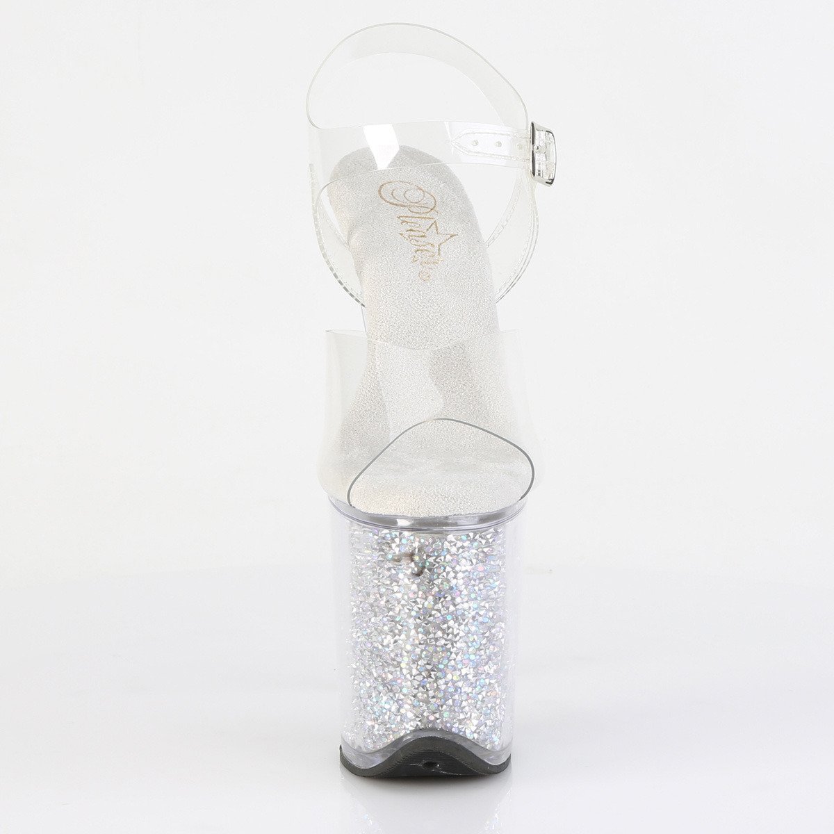 Pleaser Flamingo-808RSI C/C-SRS - Průhledné sandály na vysoké platformě