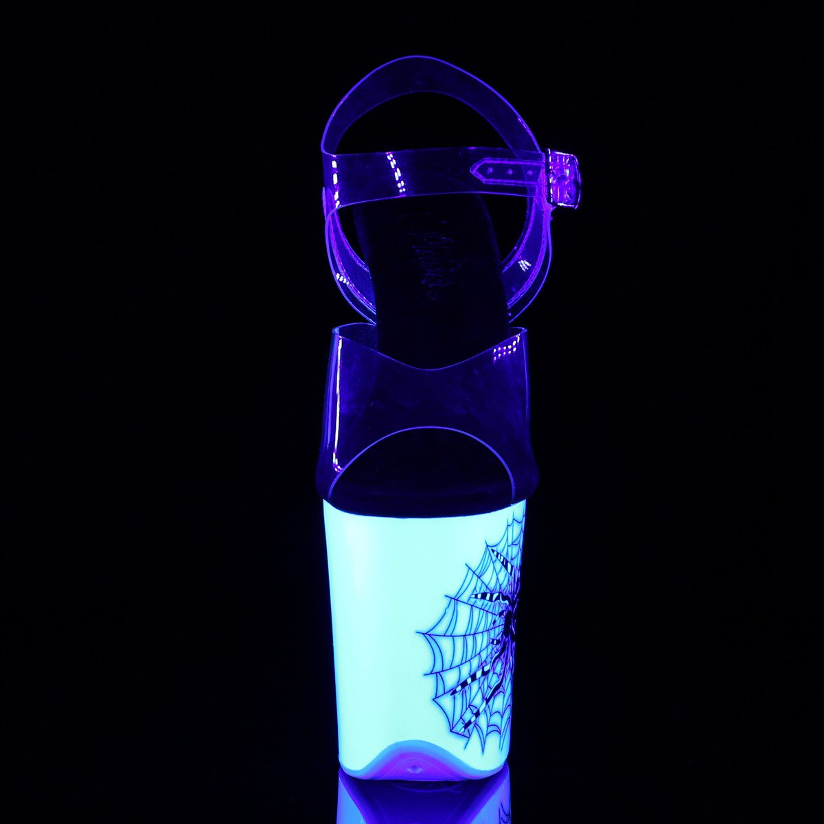 Pleaser Flamingo-808SW C/NW - Průhledné sandály na vysoké platformě