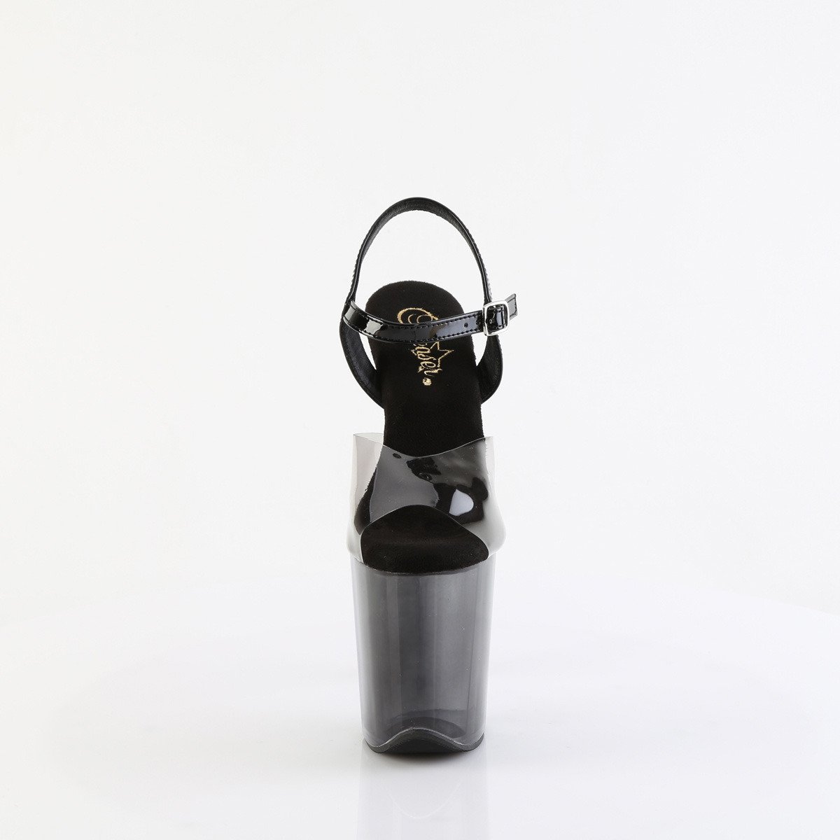 Pleaser Flamingo-808T-1 SK-B/B-C - Průhledné sandály na vysoké platformě