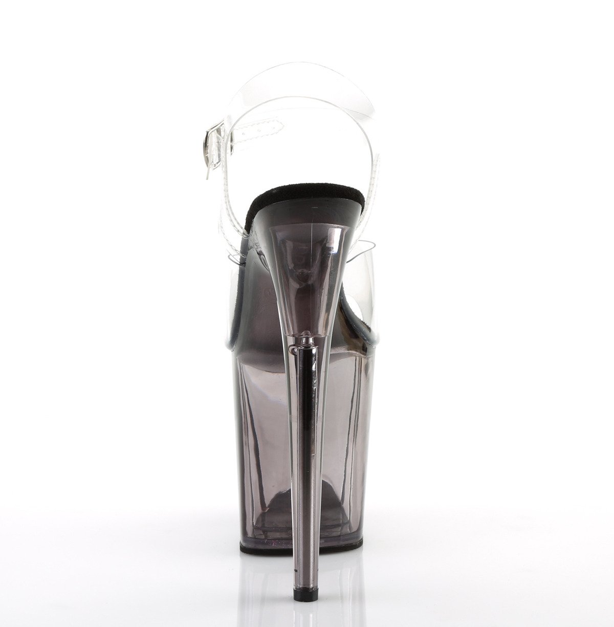 Pleaser Flamingo-808T C/SMK - Průhledné sandály na vysoké platformě