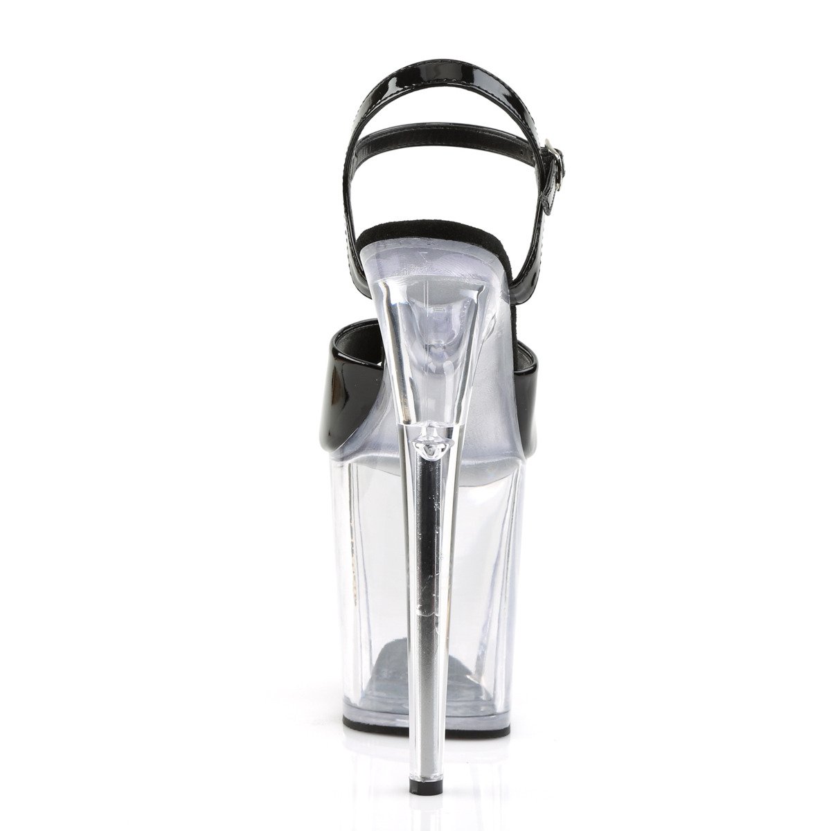 Pleaser Flamingo-809 B/C - Lesklé černé sandály na vysoké platformě