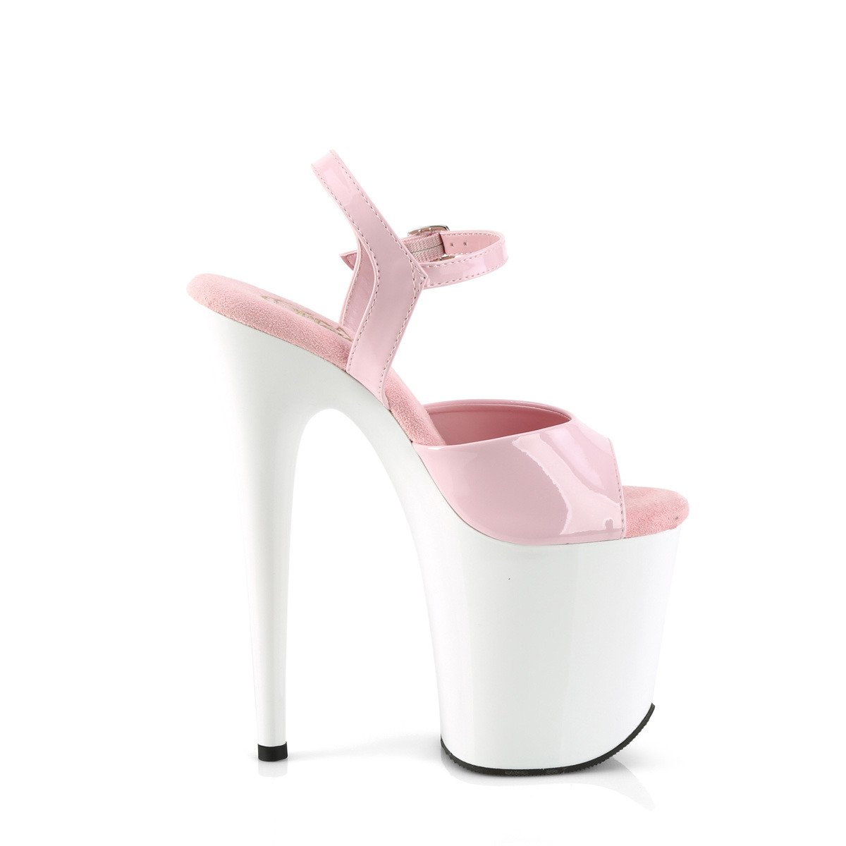 Pleaser Flamingo-809 BP/W - Lesklé růžové sandály na vysoké platformě
