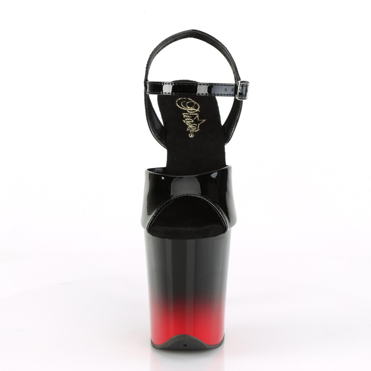 Pleaser Flamingo-809BR-H B/B-R - Lesklé černé sandály na vysoké platformě