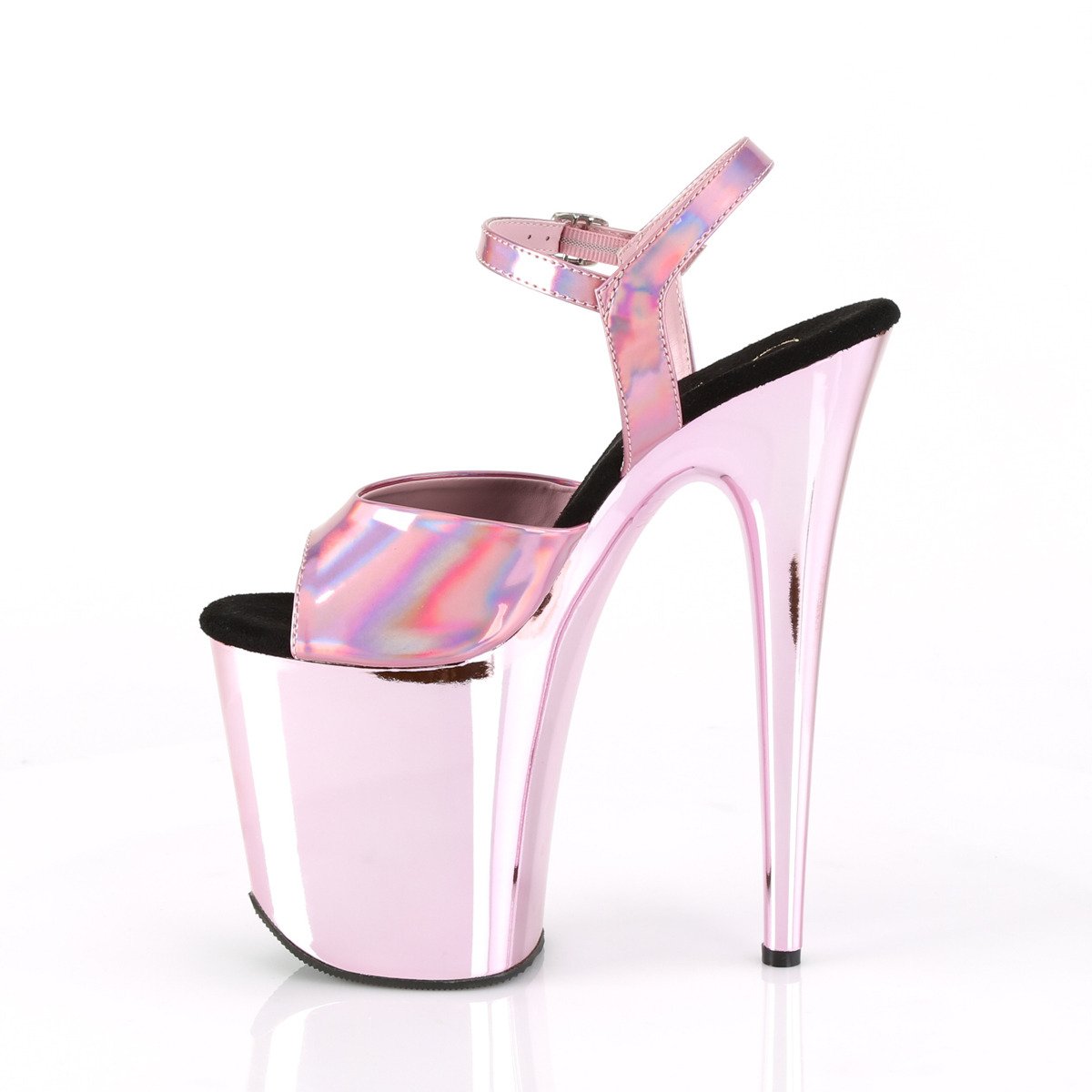 Pleaser Flamingo-809HG BPHG/BPCH - Lesklé růžové sandály na vysoké platformě