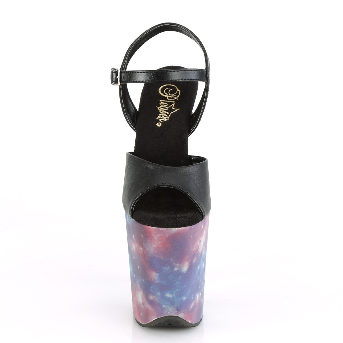 Pleaser Flamingo-809REFL BPU/PPBL - Černé sandály na vysoké platformě