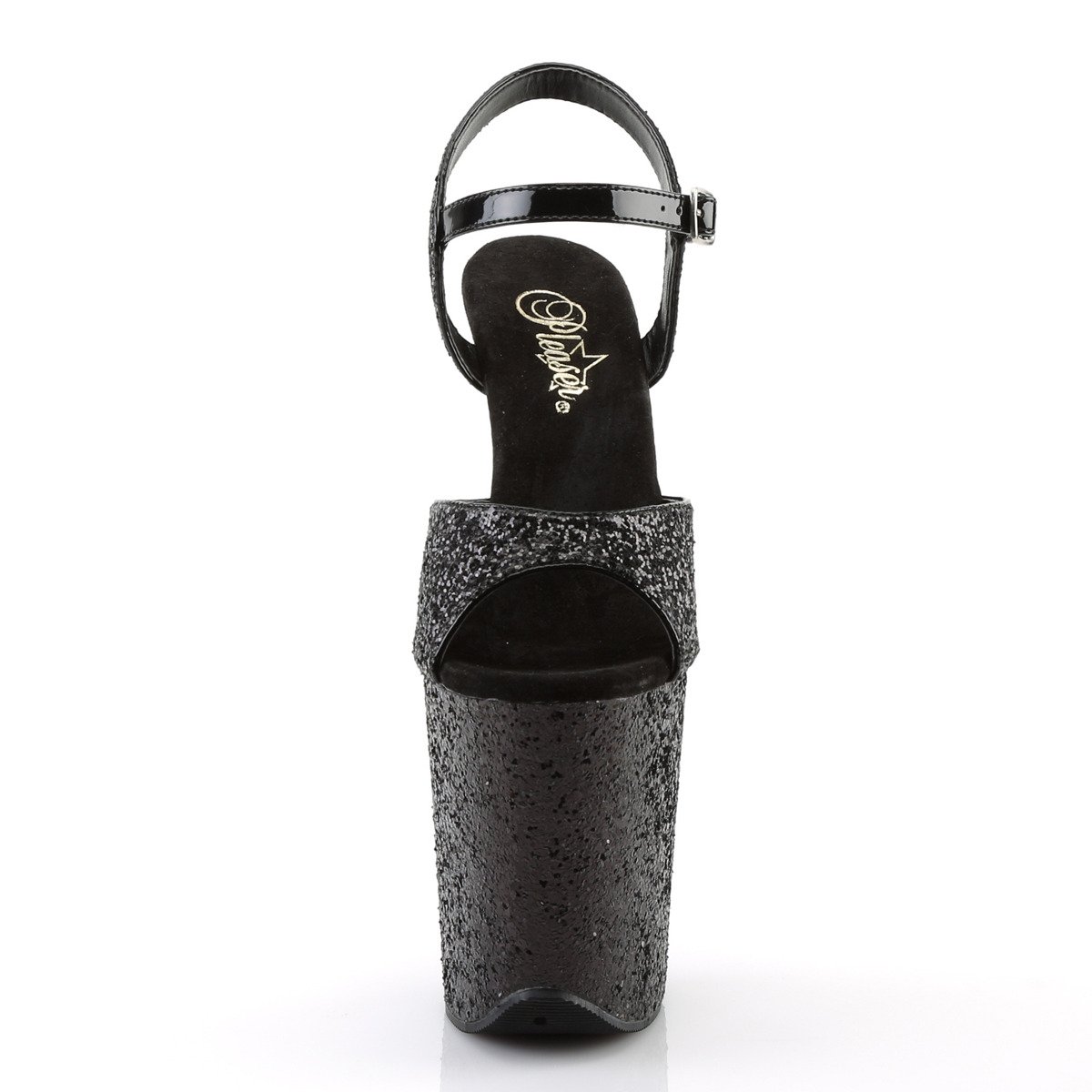 Pleaser Flamingo-810LG BG/M - Černé sandály na vysoké platformě