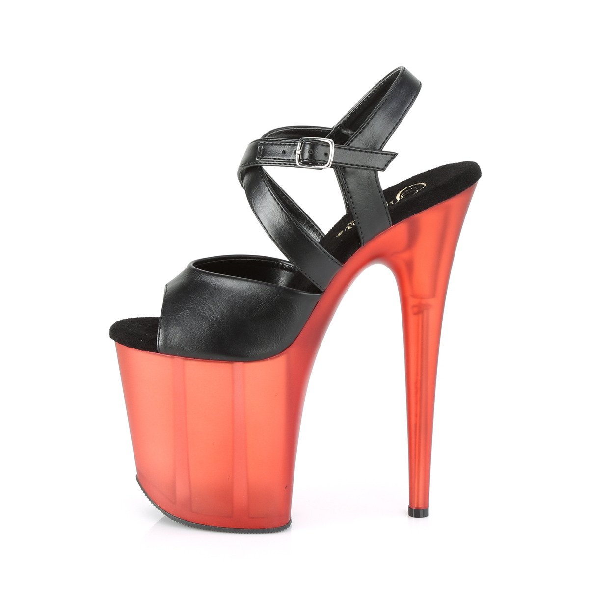 Pleaser Flamingo-822T BPU/R - Černé sandály na vysoké platformě