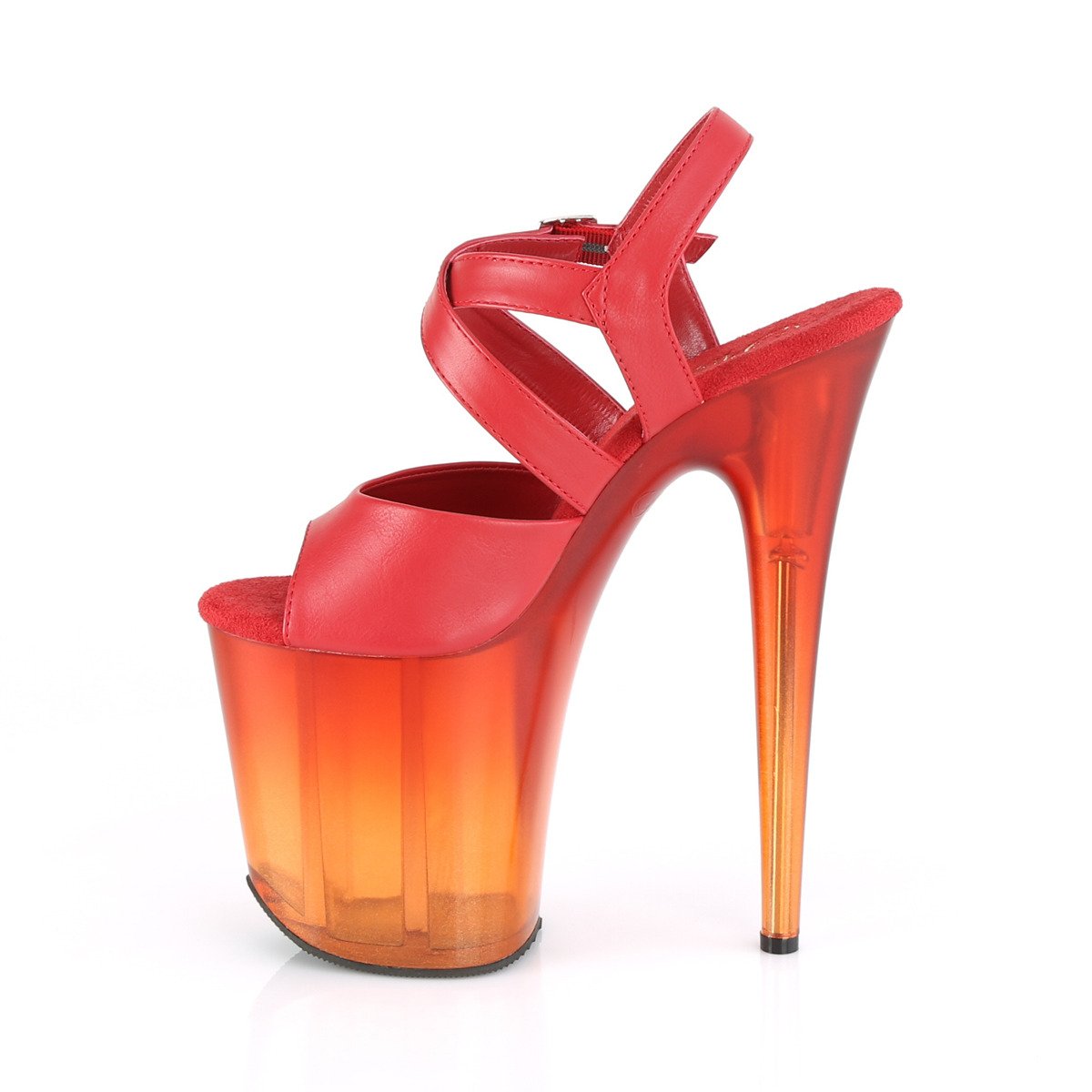 Pleaser Flamingo-822T RPU/M - Červené sandály na vysoké platformě