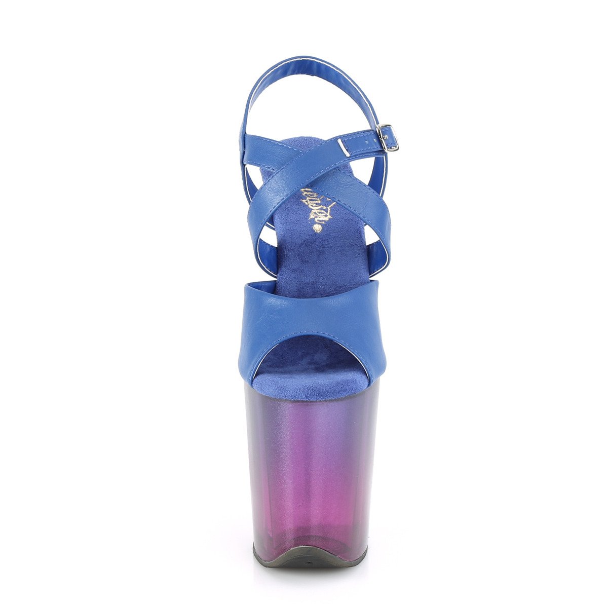 Pleaser Flamingo-822T BLPU/BLU-PP - Modré sandály na vysoké platformě