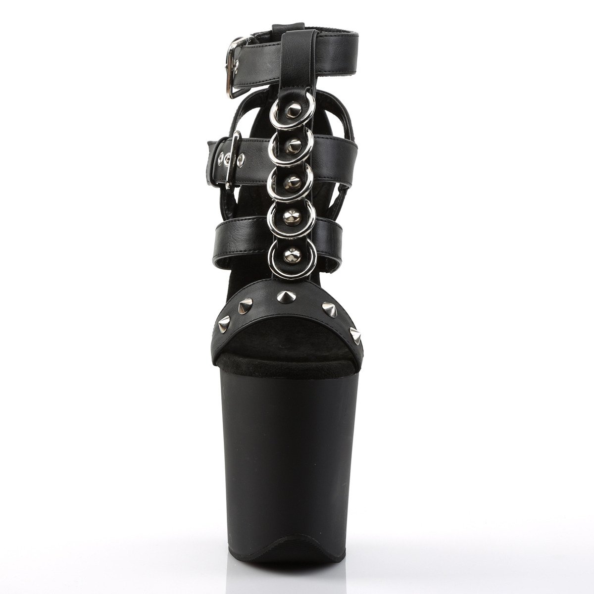 Pleaser Flamingo-858 BPU/M - Černé boty s páskem přes kotník na vysoké platformě