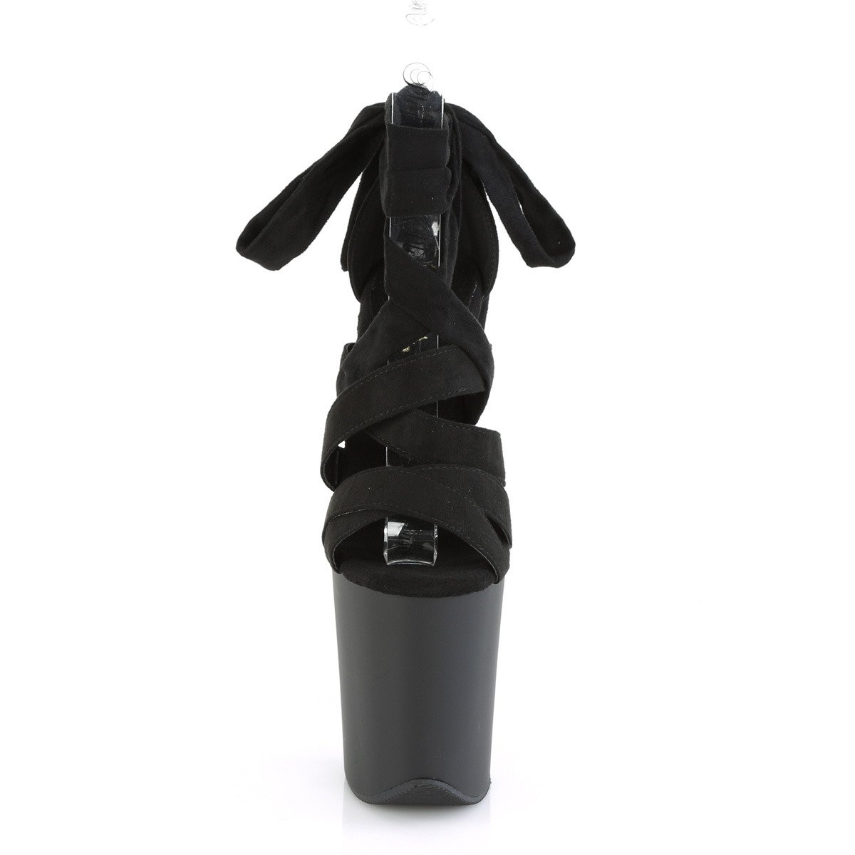 Pleaser Flamingo-876 BFS/M - Černé boty s páskem přes kotník na vysoké platformě