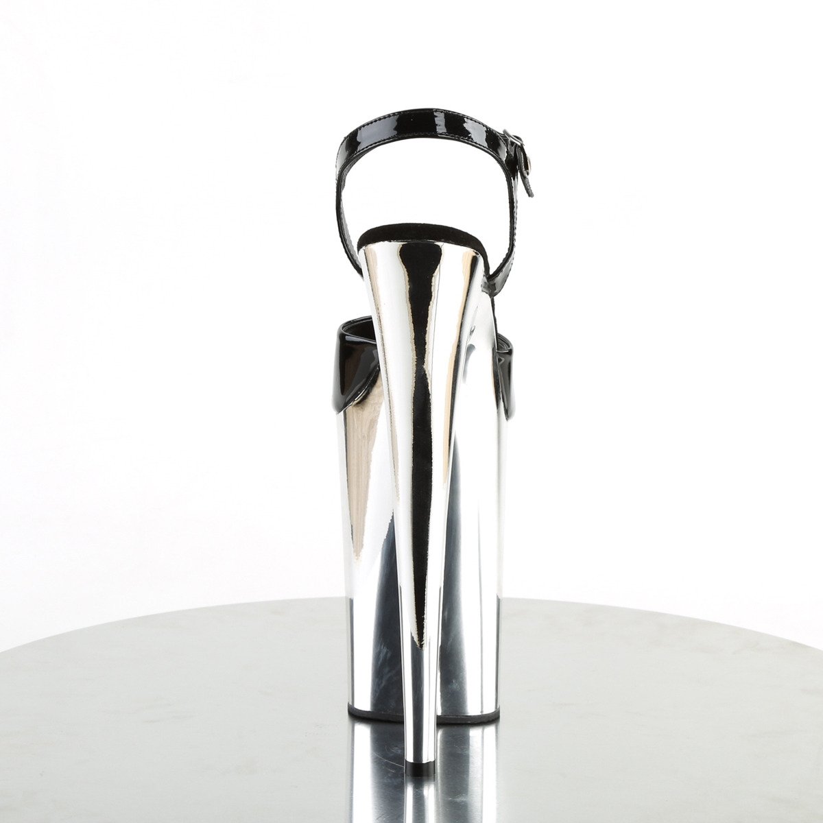 Pleaser Infinity-909 B/SCH - Lesklé černé sandály na vysoké platformě