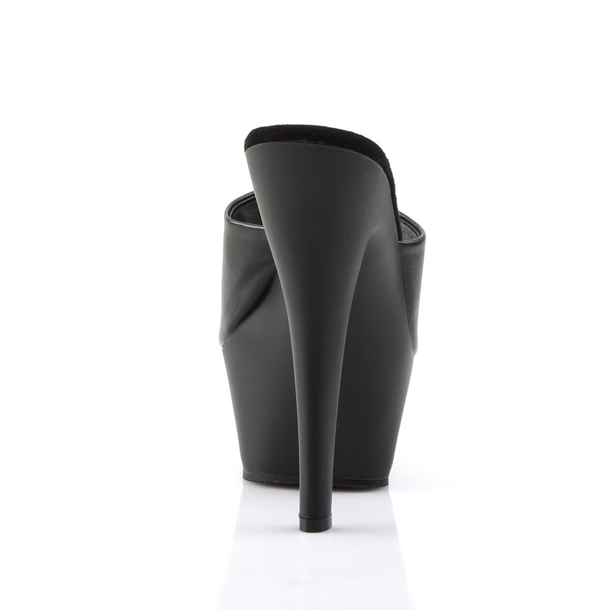 Pleaser Kiss-201 BPU/M - Černé pantofle na platformě s vysokými podpatky