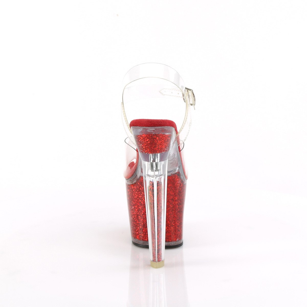 Pleaser Lovesick-708SG C/RG - Průhledné sandály na vysoké platformě