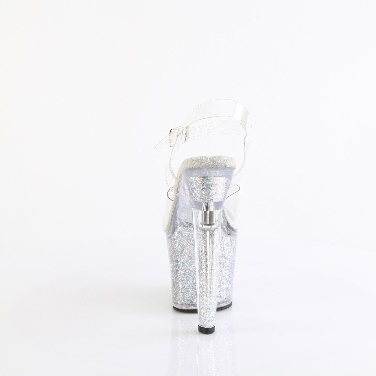 Pleaser Lovesick-708SG C/SG - Průhledné sandály na vysoké platformě
