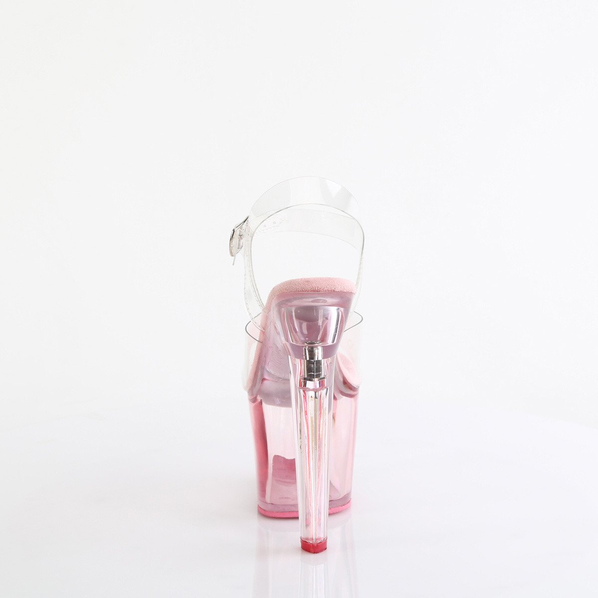 Pleaser Lovesick-708T C/BP - Průhledné sandály na vysoké platformě