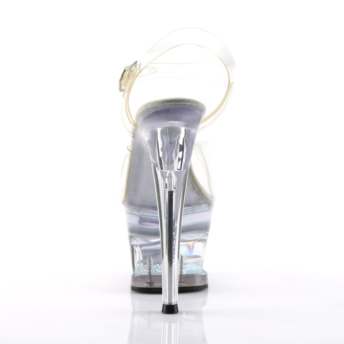 Pleaser Moon-708DM C/M - Průhledné sandály na vysoké platformě