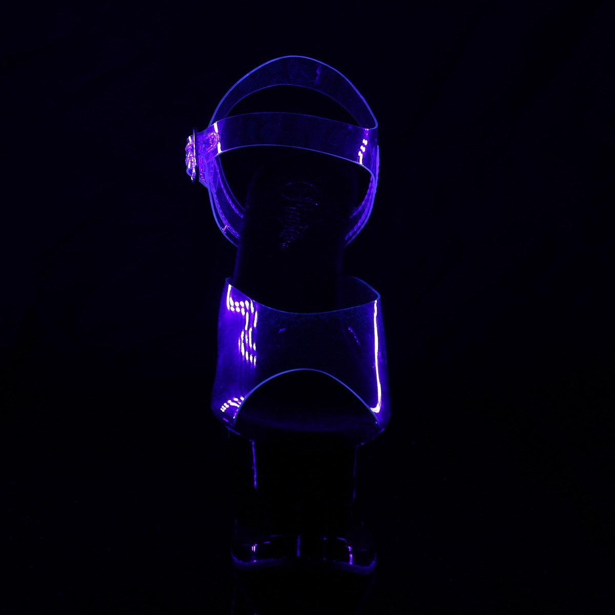 Pleaser Moon-708FLM C/B - Průhledné sandály na vysoké platformě