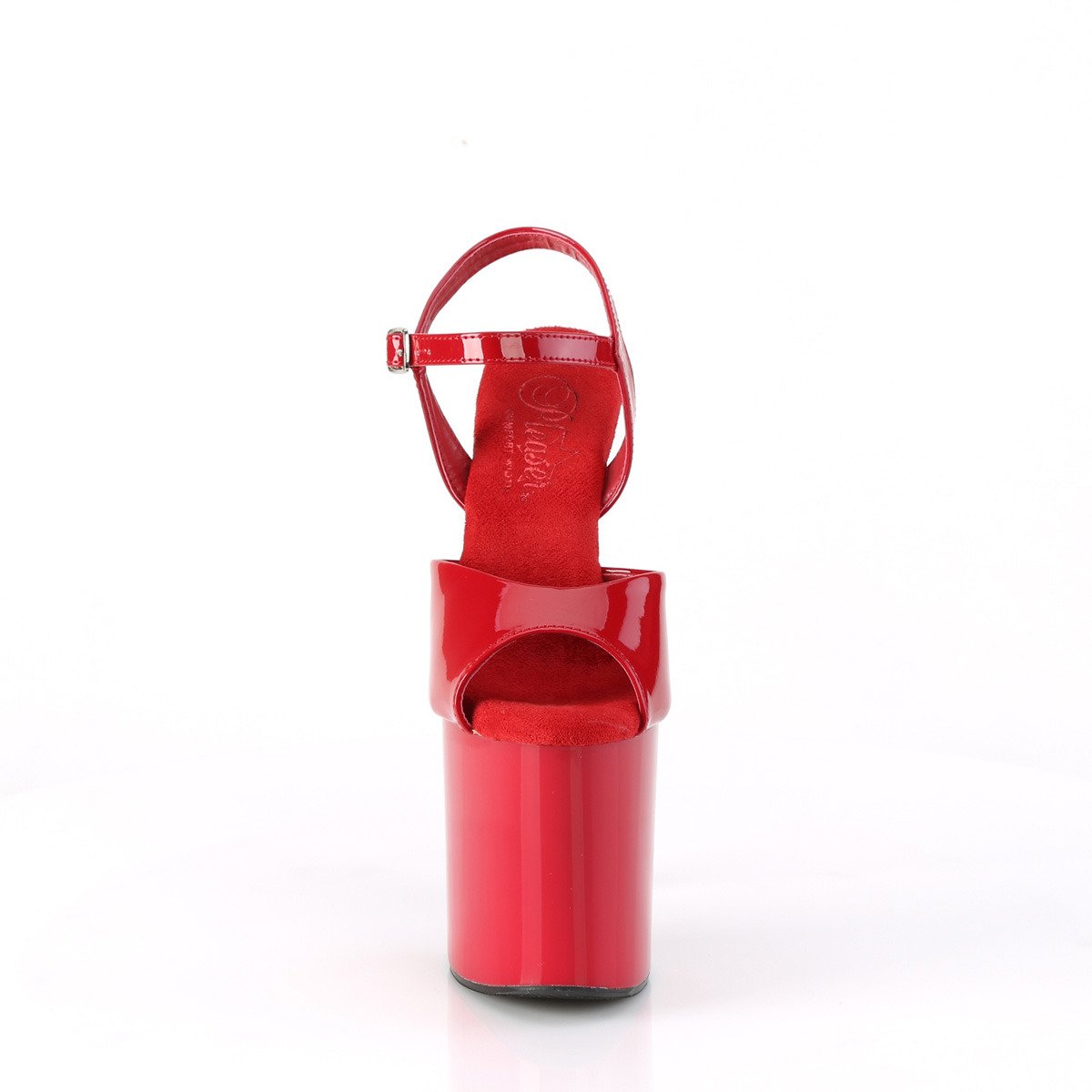 Pleaser Naughty-809 R/M - Lesklé červené sandály na vysoké platformě