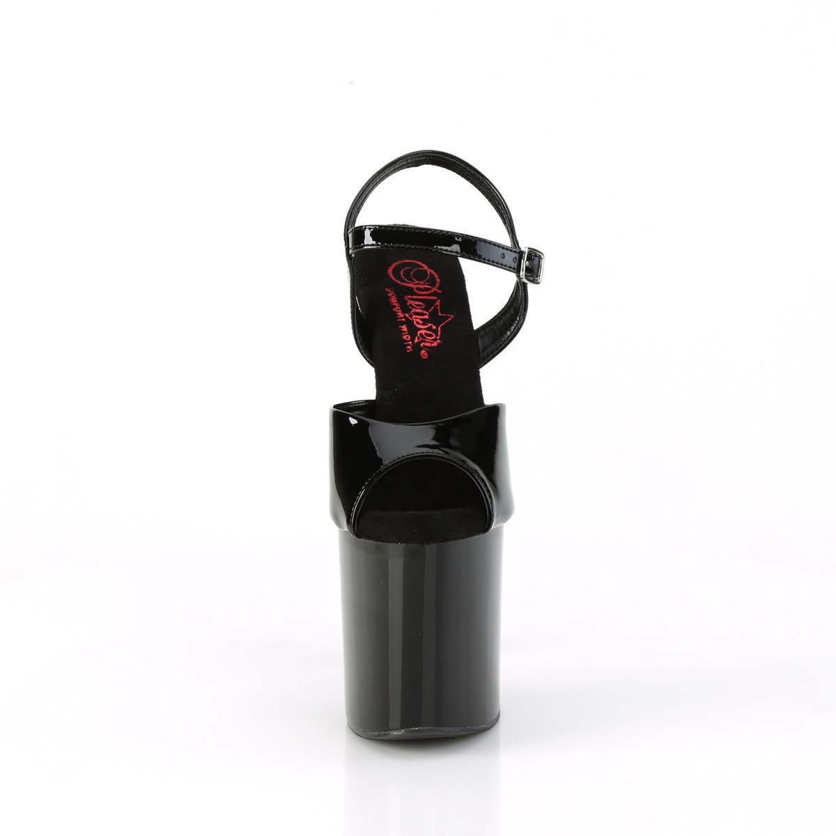 Pleaser Naughty-809 B/M - Lesklé černé sandály na vysoké platformě