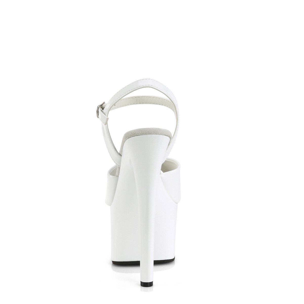 Pleaser Passion-709 W/M - Lesklé bílé sandály na vysoké platformě