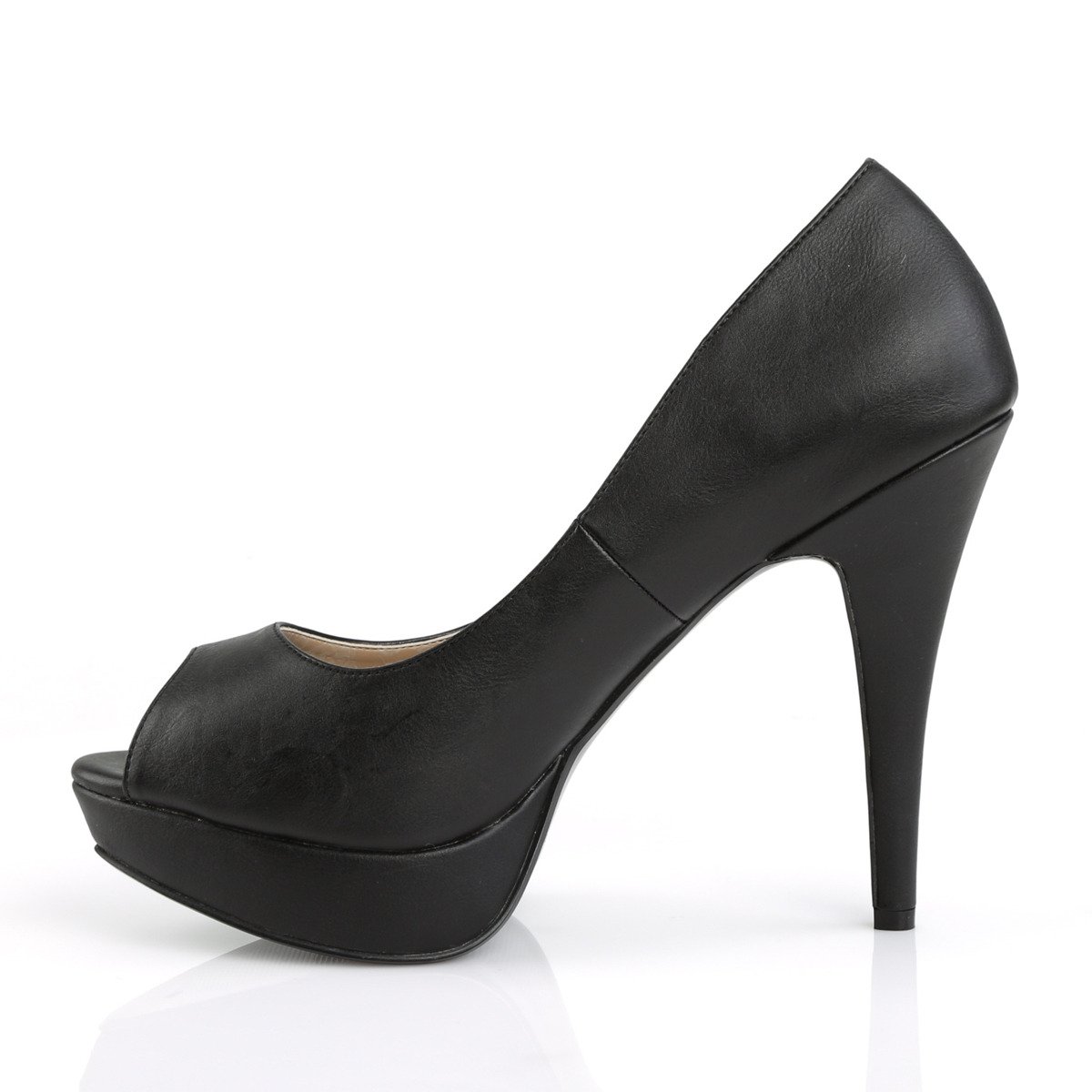Pleaser Pink Label Chloe-01 BPU - Černé lodičky s otevřenou špičkou na platformě s vysokými podpatky