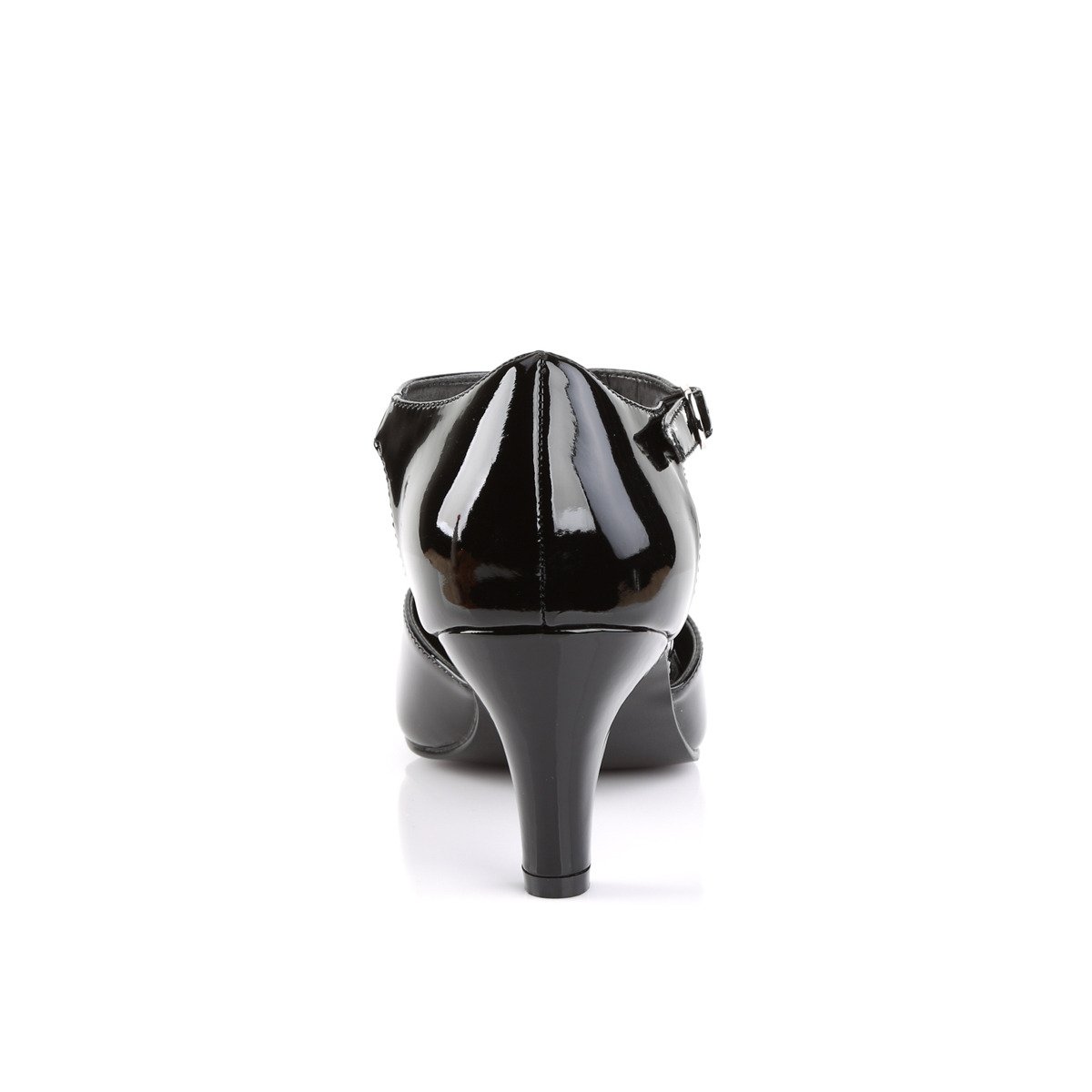 Pleaser Pink Label Divine-415 B - Lesklé černé lodičky s páskem bez platformy